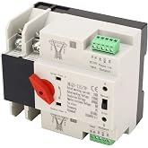 Moofey AC 110V 100A Dual Power Automatic Transfer Switch, 2P ATS Generator Changeover Switch with 35mm Rail Mounting