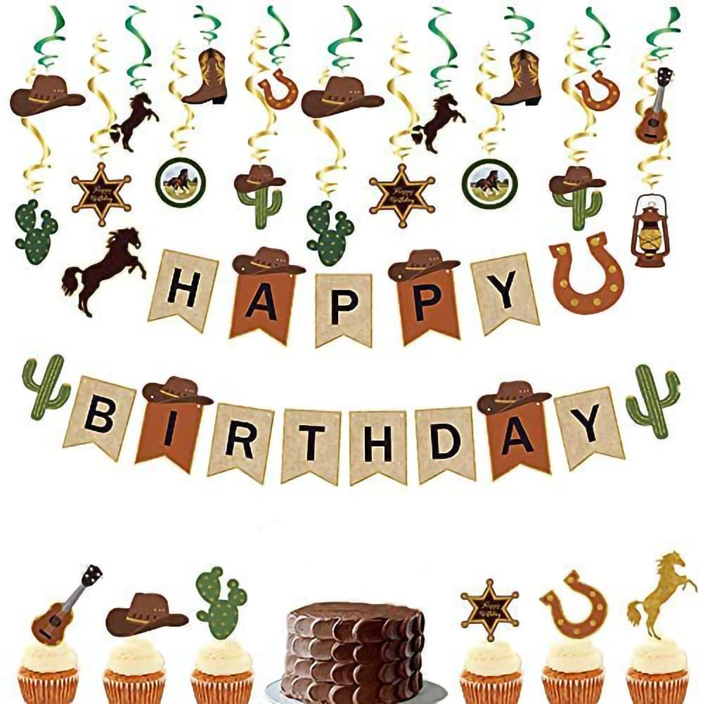 JeVenis Cowboy Cake Topper Western Birthday Party Decorations Little Cowboy Party Decorations Western Theme birthday Decoration