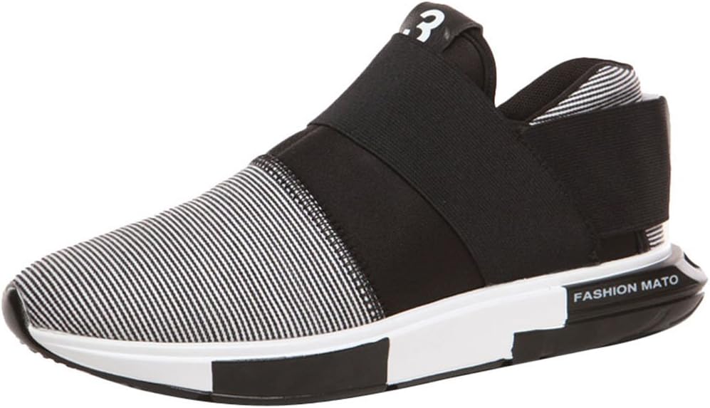 Christmas Kiwii Mens Fashion Casual Pull On Elastic Strap Vamp Rubber Sole Ankle High Sports Running Sneaker Shoes(9 D(M) US, Grey)