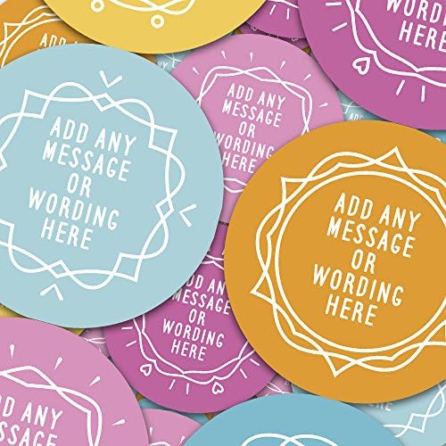 140 Personalised Stickers Colourful Personalized Text Customised Wording Message Sticker Labels Custom (3.5 cm / 4 Sheets)