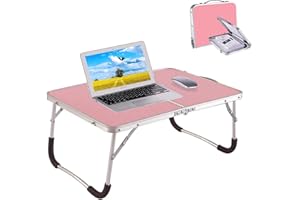 Tlingsd Foldable Laptop Table for Bed, Lap Desk, Bed Desk, Breakfast Serving Bed Tray, Portable Aluminum Alloy Mini Picnic Ta