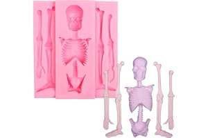 XCAKE LCOOK Skull Skeleton Fondant Silicone Mold, Halloween Candy Kitchen Baking Mold for Cake Decoration Cupcake Topper Chocolate Gum Paste Sugar Craft