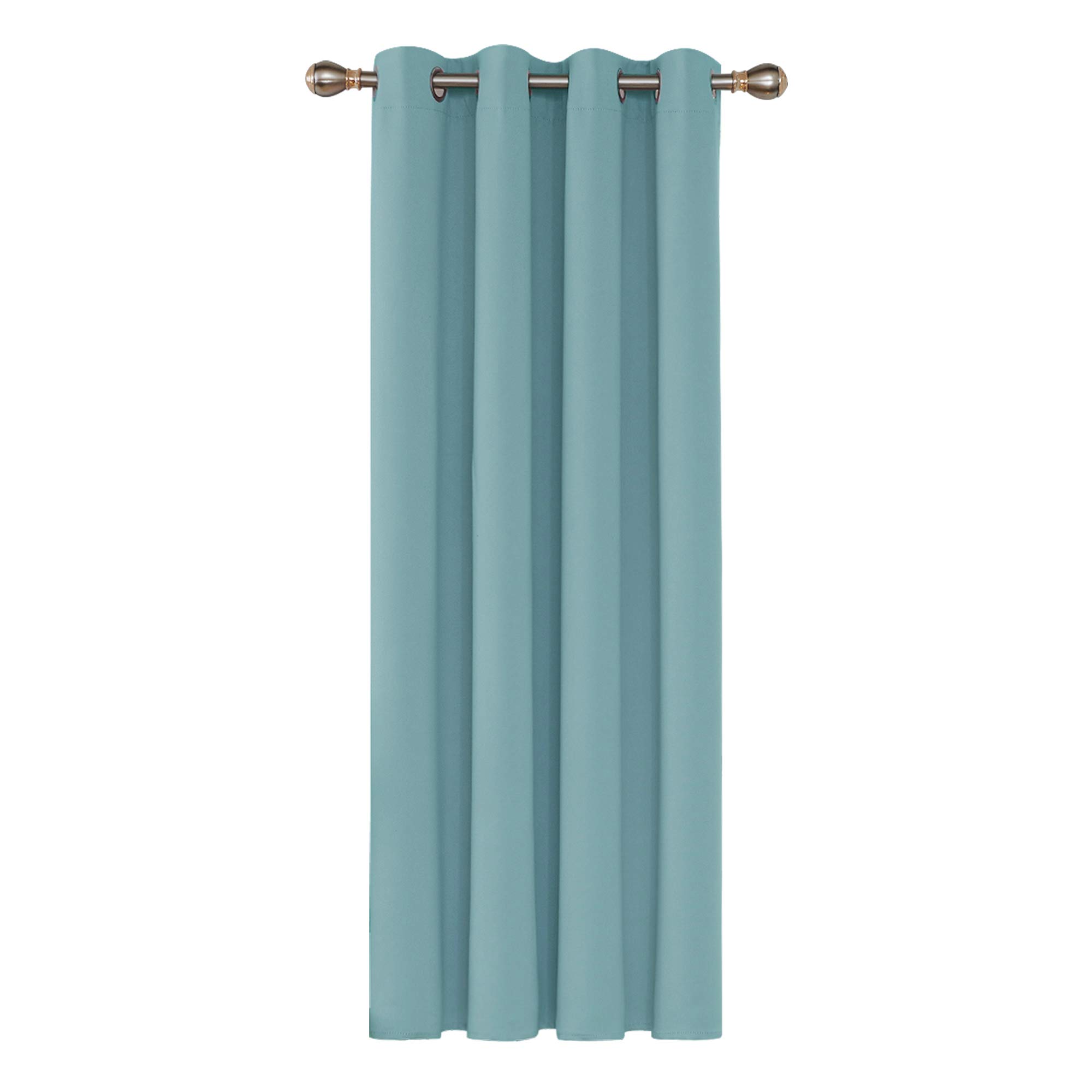 Deconovo Blackout curtain, cold protection curtains, living room curtain, opaque, 180 x 140 cm (height x width), sky blue, 1 piece