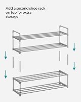 SONGMICS 2-Tier Shoe Rack Storage Organizer Grey 8-10 Pairs 30x92x34 cm view 7