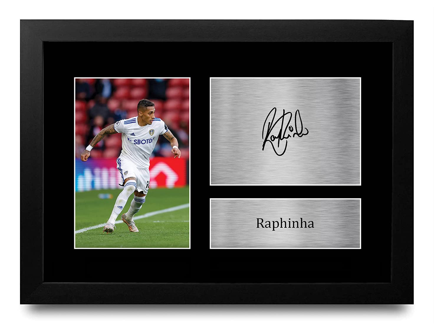 HWC Trading FR A4 Raphinha Leeds United Gifts Printed Signed Autograph Picture for Football Fans and Supporters - A4 Framed