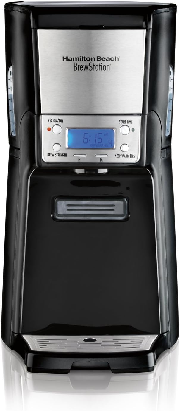 Hamilton Beach (48464) Coffee Maker with 12 Cup Capacity & Internal Storage Coffee Pot, Brewstation, Black