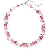 Beaded Pearl Necklace - Elegant Pearl Choker Necklaces for Women Fashion Jewelry Birthday Gift for Mom