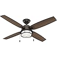 Hunter Fan Company, 59214, 52 inch Ocala Noble Bronze Indoor / Outdoor Ceiling Fan with LED Light Kit and Pull Chain