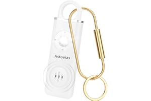 ASTOEIAS Rechargeable Personal Safety Alarm for Women，Extra Large Strobe LED Light Personal and 130dB Siren，Personal Emergency Security Safe Devices Key Chain Alarms for Women Kids Elderly (White)
