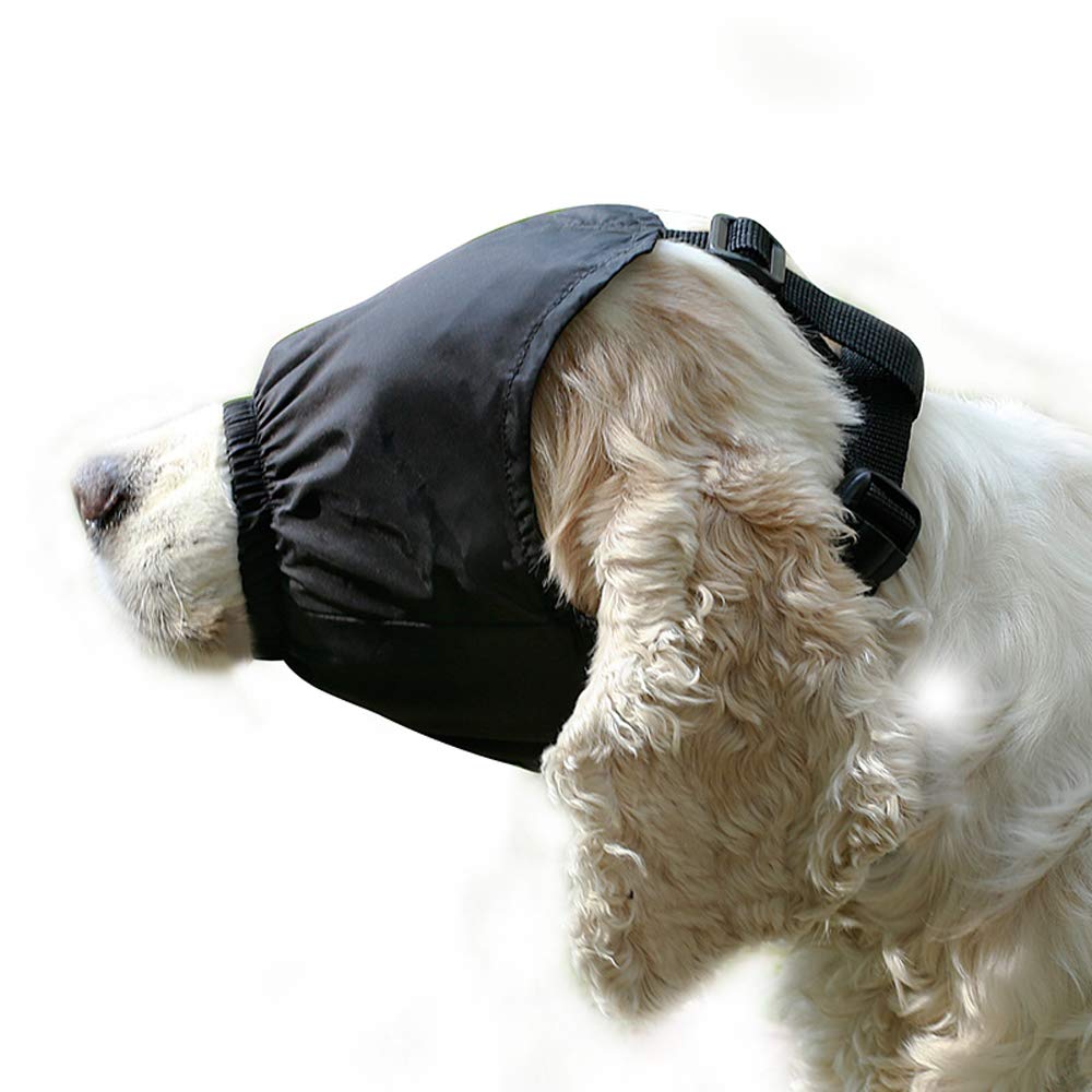 Dog Muzzle,Pet Eye Mask Calming Cap Dogs Anxiety Soothing Muzzle Grooming Anti Car Sickness Blindfold (L)