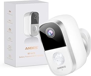 Anbes Security Camera Outdoor Indoor Wireless Rechargeable Battery Powered Camera with Night Vision, Motion Detection, 1080P Video with 2-Way Audio, Waterproof Home Security Camera with Cloud Service