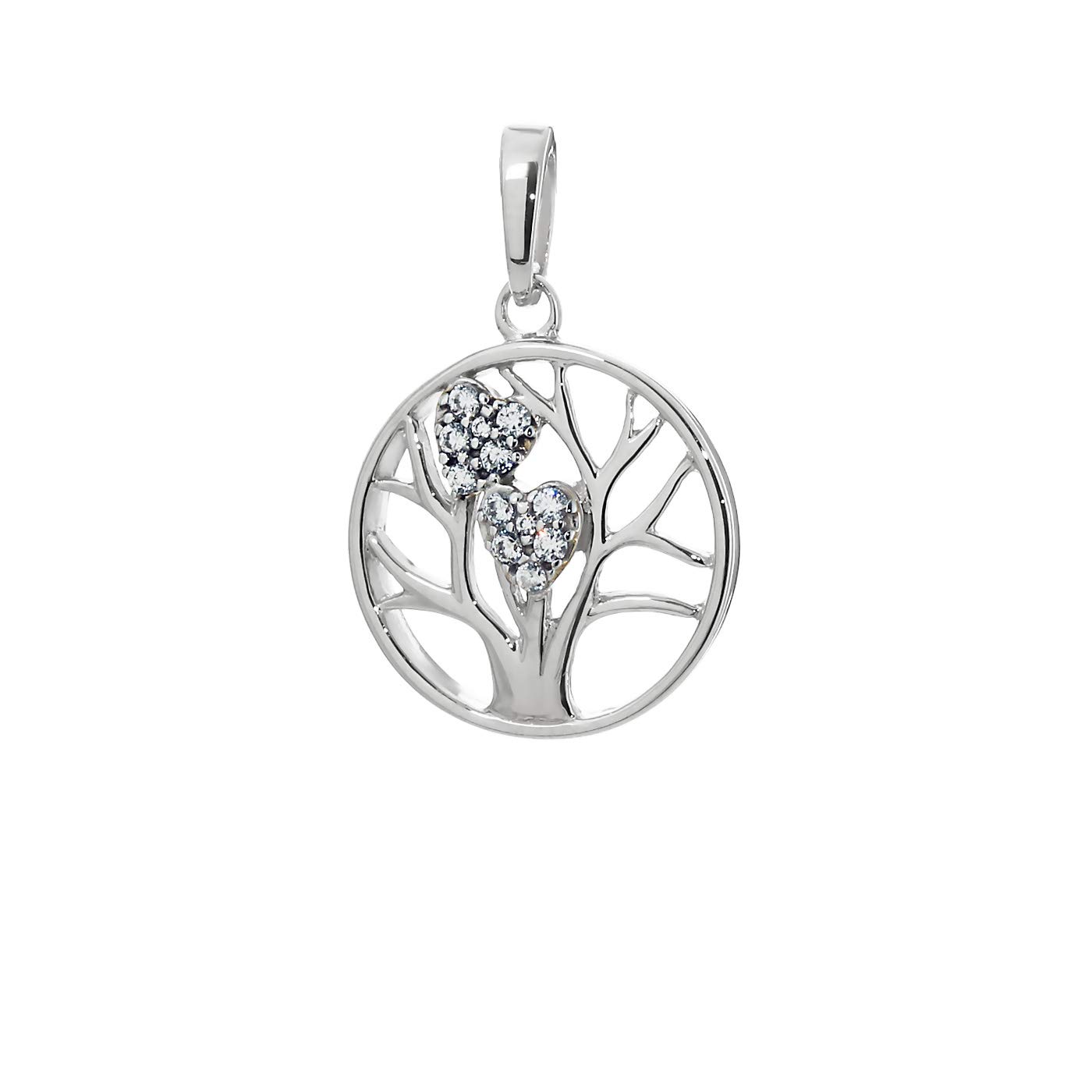 NKlaus tree of life Ø 14mm pendant 925 sterling silver 2 hearts tree of life 9109