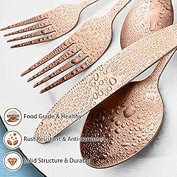 LIANYU 20 Piece Matte Copper Silverware