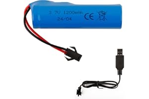 SWARK 3.7V 18650 1200mAh Rechargeable Li-ion Battery SM-2P Joint with USB Charger for Rc Remote Control Car Toys
