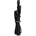 CORSAIR Premium Individually Sleeved PCIe (Dual Connector) Cables – Black, 2 Yr Warranty, for Corsair PSUs