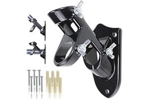GERYMU 1" Flag Pole Holder Bracket for House - Metal Flagpole Mount,Flag Holders for Outside Wall Heavy Duty Stainless Aluminum Kit for Flag Mounting, Black 1 Pcs