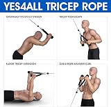 Yes4All Z6BK Tricep Rope 91.4 cm Black Nylon Braided Rope view 6