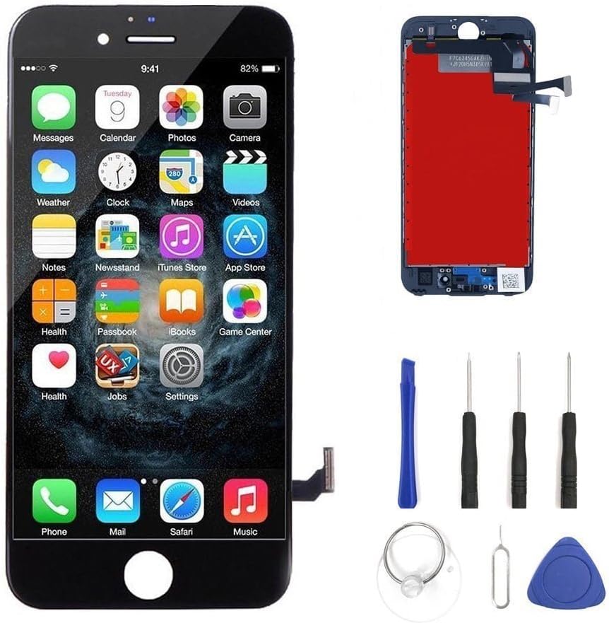 iPhone 7 Screen Replacement LCD Touch Screen Display Screen Digitizer Frame Assembly Set 3D Touch for iPhone 7 With Tools Kit (Black)