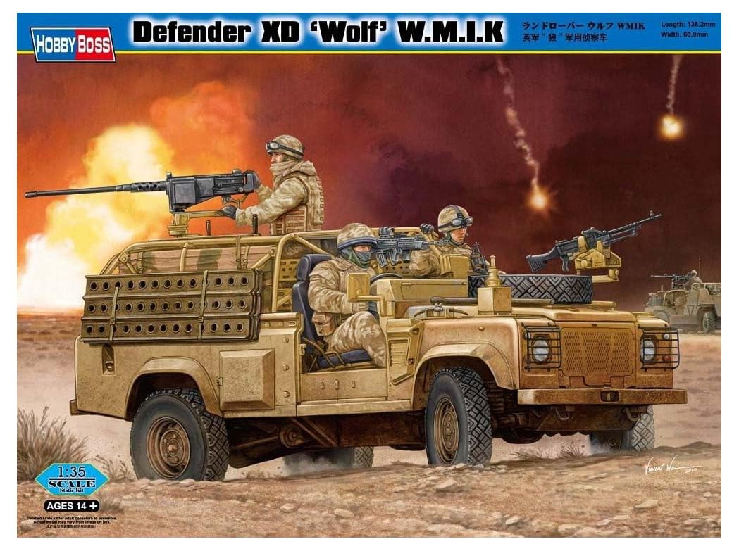 Hobbyboss 1:35 Scale Land Rover Wolf WMIK Model Kit (Grey)