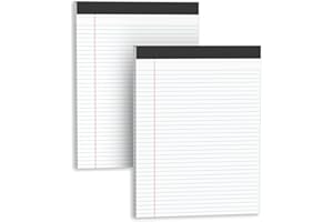 GLYANLEE Legal Pads 8.5 X11, Narrow Ruled Notepads, 2 Pack, 50 Sheet/Pad, White Legal Pads, Tear Off Notepad, Perforated Writing Pad, Notebook Paper College Ruled, Notepads for Office Home School, Notepad