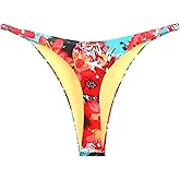 RELLECIGA Women's Adjustable High Cut Thong Bikini Bottom