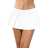 Avidlove Women's Pleated Mini Skirt High Waist Tennis Skirt White School Uniform Skater Skirt for Daily Casual Party XXL