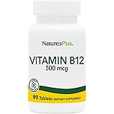 NaturesPlus Vitamin B12 500 mcg - 90 Tablets - Energy & Immune Health Support - Gluten Free, Vegetarian - 90 Servings