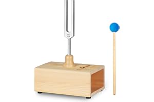 The7boX 528HZ Tuning Fork, Aluminum Alloy Tuning Fork Provides Accurate Frequency, Equipped with Silicone Hammer and Wooden V