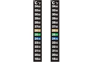 PIPJOY Precise Adhesive Thermometer Strip Slim Portable Aquarium Thermometer Sticker for Fish Tank 64℉ to 93℉ & 18℃ to 34℃ (2