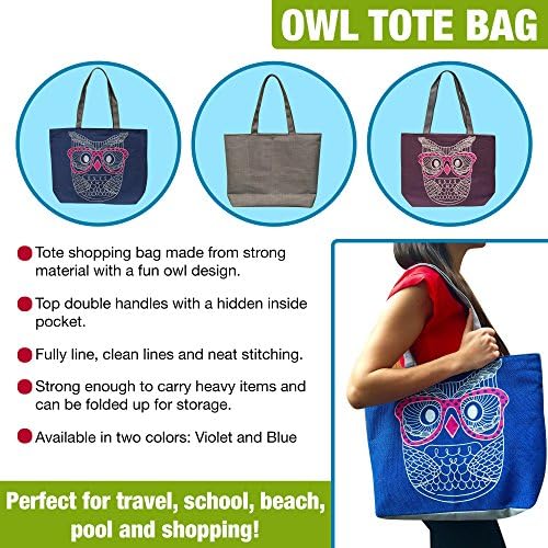 VK Ventures Owl Tote Bag (Violet)