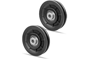 PNYZIK 2 PCS 3.5Inch/90mm Nylon Bearing Pulley Wheel, Silent Bearing Replace for Garage Gym Equipment Pulley System, Universal Wearproof Bearing Maximum Working Load of 1000 LBS