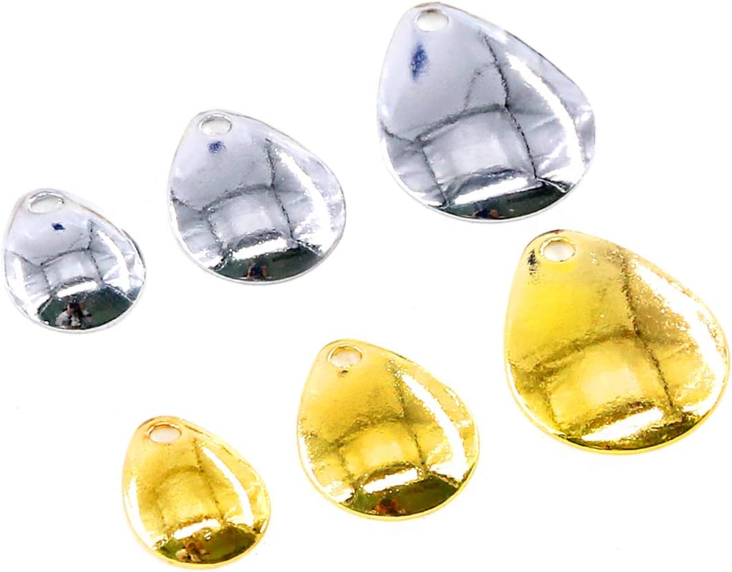 Swpeet 60Pcs Gold and Sliver Fishing Spoons Rigs Spinner Blades Baits Kit, Spinner Spoons Tackle DIY Fishing Lures Accessories Perfect for Hard Lures Worm Spinner Baits Spoons Rigs Making : Sports & Outdoors
