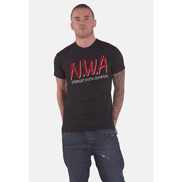 Eazy-E NWA Compton Men's Vintage Black Dye Wash Distressed Graphic Tee T- Shirt (XXX-Large, Black Vintage Wash