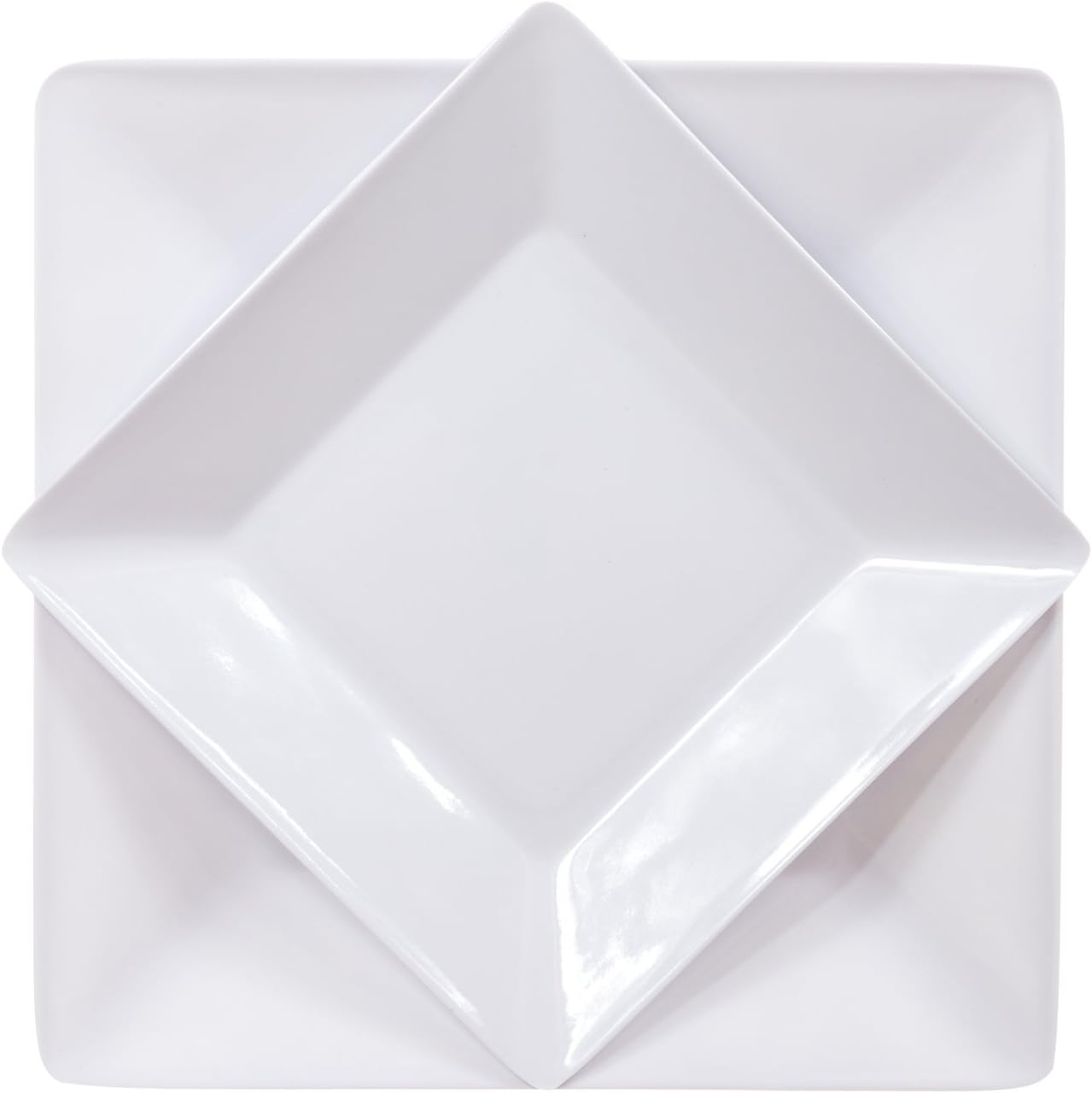 Cute Kitchenware Melamine Plates Set of 2 (1 x 8 inch and 1 x 10.5 inch)...White