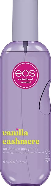 eos Cashmere Body Mist, Vanilla Cashmere, soft musk, cozy caramel, hair mist, body spray for women, moisturizing, hyaluronic