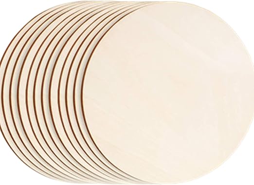 WOWOSS - Juego de 12 círculos de madera sin terminar, 12 pulgadas de