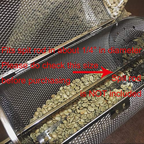 12"x5" Large Size Stainless Steel Beans Peanut Coffee Grill Basket for 38L or Above Capacity Oven Roaster