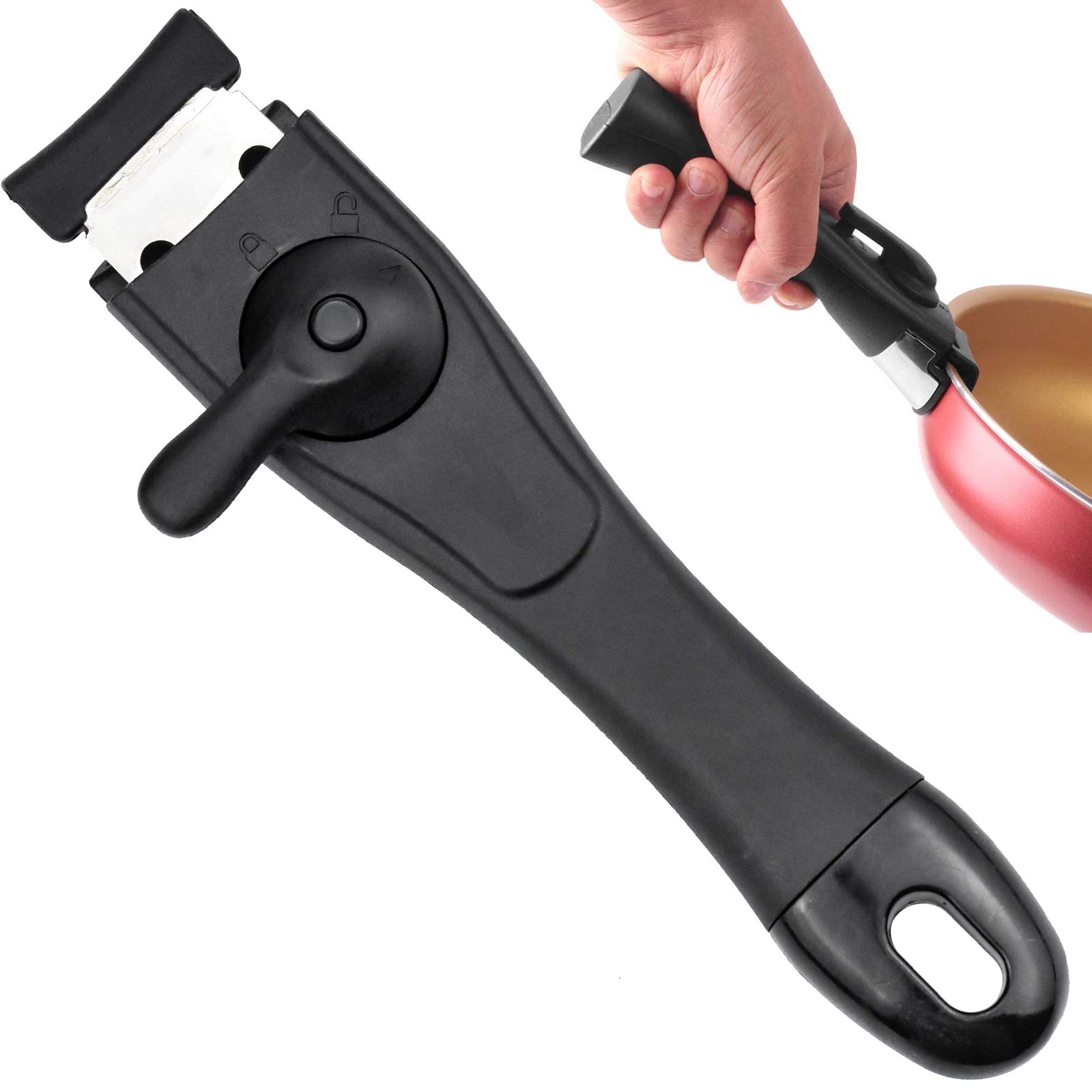 Removable Handle Universal Pot Handle Easy to for Pan Soup Pot etc Black