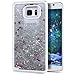 Galaxy S7 Edge Case, Pansonite 3D Creative Design Flowing Liquid Shiny Bling Sparkle Stars Glitter Star Transparent Quicksand Hard Case Cover for Samsung Galaxy S7 Edge (Silver)