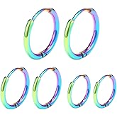 Surgical Stainless Steel Thin Hoop Earrings 6mm/8mm/10mm Small Huggie Hoop Earrings for Women and Men