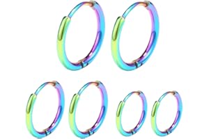VISHOCA Surgical Stainless Steel Thin Hoop Earrings 6mm/8mm/10mm Small Huggie Hoop Earrings for Women and Men