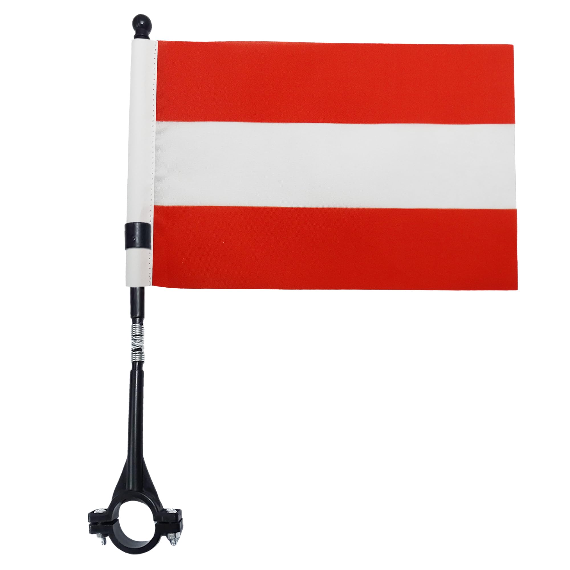 AZ FLAG - Austria Bike Flag 4'' x 6'' - Austrian Bicycle Flag 100% Polyester 21 x 14 cm - Mini Banner with 12'' Black Plastic Pole