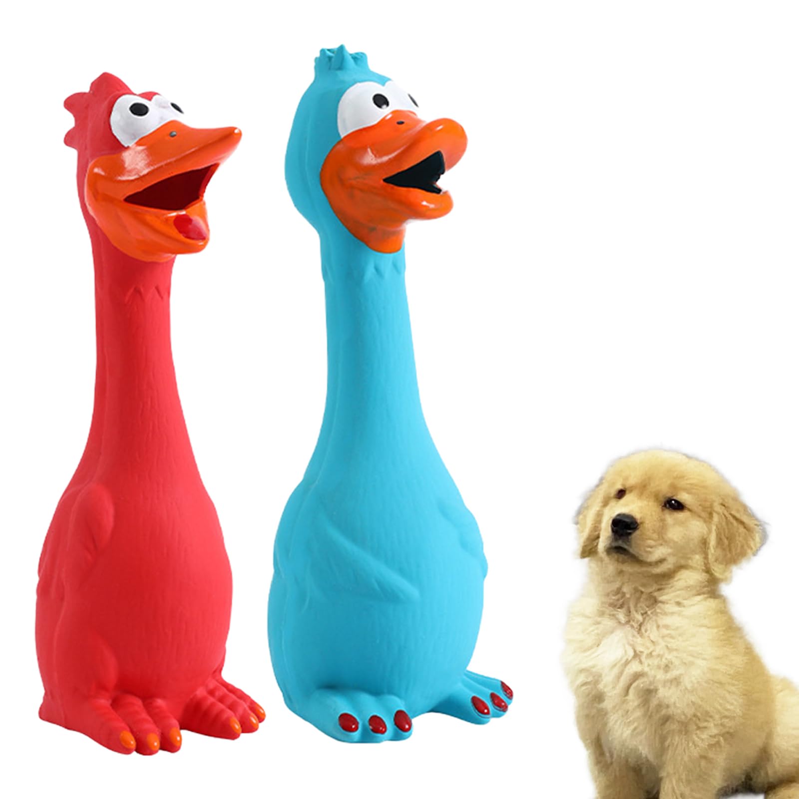 YSBCNK 2pcs Squeaky Duck Dog Toys, Animal Sound Latex Duck Toy for Family Interaction, Home, Pool