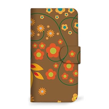 【クリックで詳細表示】mitas ZTE BladeL3g01 ケース 手帳型 花 花柄 花がら フラワー ブラウン (280) SC-0066-BR/BladeL3g01