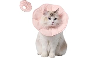 Touchdog Adjustable Soft Cat Cone Collar - Waterproof Recovery Collar for Cats After Surgery, Lightweight Elizabethan Collar for Kittens, Small to Large (Pink, XS)