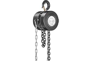 SPECSTAR Hand Chain Hoist 1 Ton 2200 Lbs Capacity 10 Feet with 2 Heavy Duty Hooks, Manual Chain Fall for Warehouse Building A