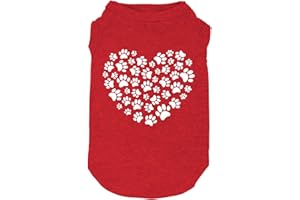 WEOKWOCK Dog Shirts Hearts Print Funny Graphic Small Large Dog Clothes Puppy Vest Gift for Dog Valentine's Day Apparel (Small, Q-Red03)
