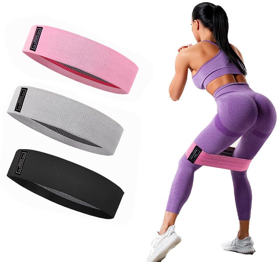 fdsmall Resistance Bands 3 Sets, Premium Exercise Bands for Hips & Glutes, 3 Resistance Level Bands Non-Slip Booty Bands for Beginners/Athletes Strength Training,Yoga,Pilate,Fitness