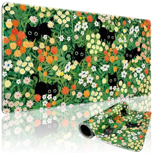 Flower Cat Large Gaming Mouse Pad