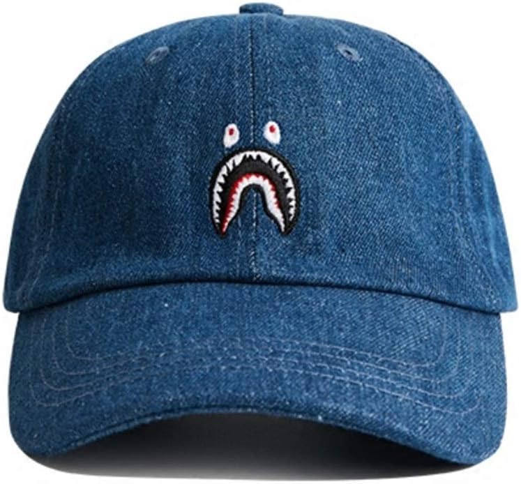 Chic Retro Soft top Bape Shark Mouth Baseball hat Summer Street Hipsters Bent Cap